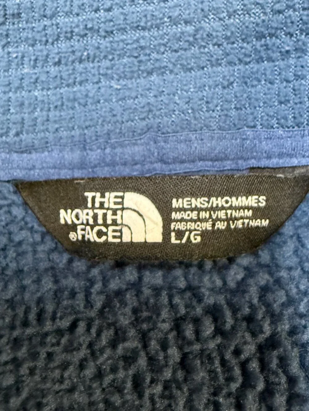 The‎ North Face Men’s Textured 1/4 Zip Large Blue Fleece GUC